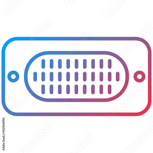 Vga Port Line Icon Style