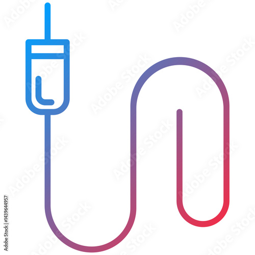 Audio Cable Line Icon Style