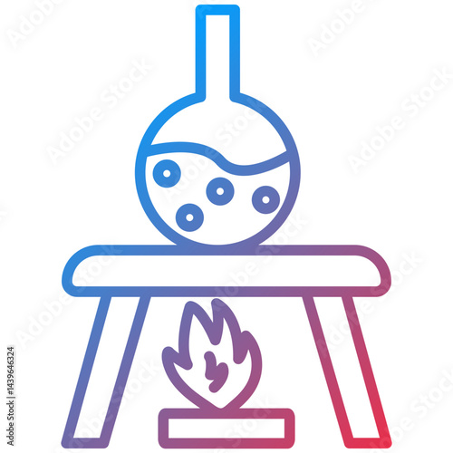 Burning Chemical Line Icon Style