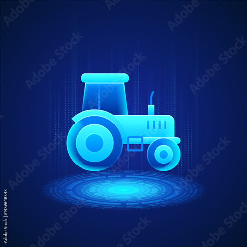 Tractor Icon symbolizing agricultural efficiency, strength and mechanized farming. Ideal for content related to agriculture, farming machinery and rural development.