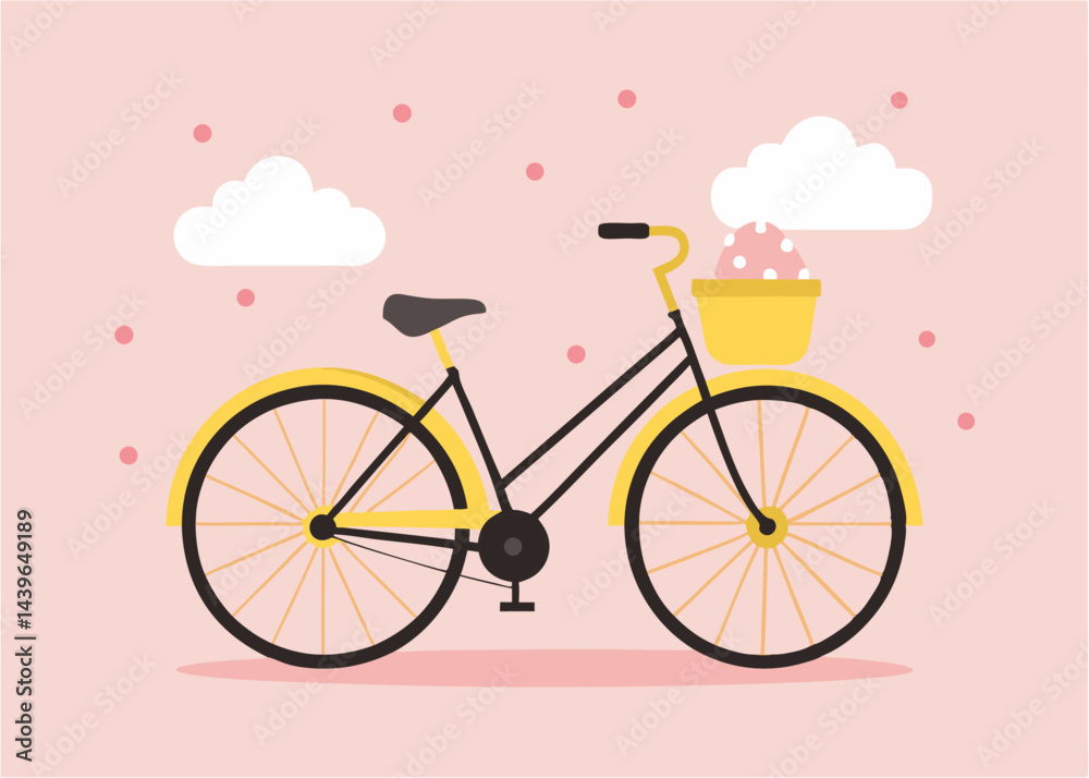 Fototapeta premium bicycle with a basket of flowers
