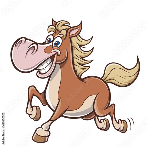 Funny horse cartoon vector illustration

