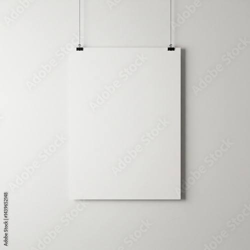 Blank White Poster Mockup Clean Minimalist Design Template