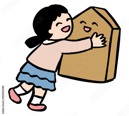 笑顔の子どもと将棋の駒のベクターイラスト