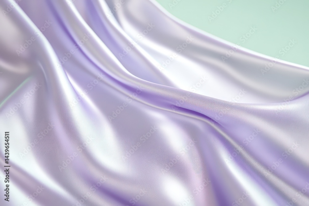 Fototapeta premium Smooth, flowing, lavender silk fabric folds elegantly.