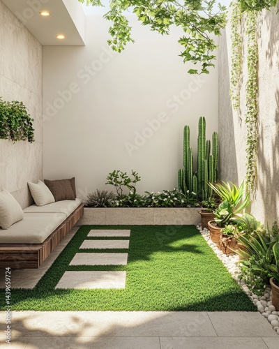 Modern indoor garden patio