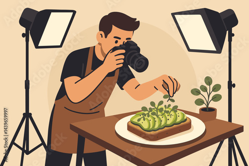 Flat food-styling scene showcasing composition, props, and lighting