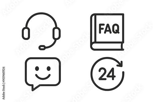 Service icons focusing on help, knowledge, chat, and availability