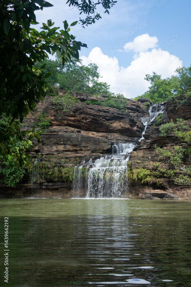 Fototapeta premium The Pandav Falls is a waterfall in the Panna district in the Indian state of Madhya Pradesh