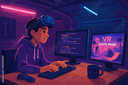 The indie-developer scene is characterized by a flat structure that combines creativity, headsets, and youthful energy