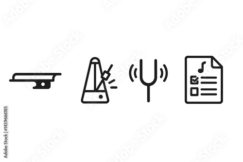 Icons that aid practice blend technique, tempo, pitch, and tracking together