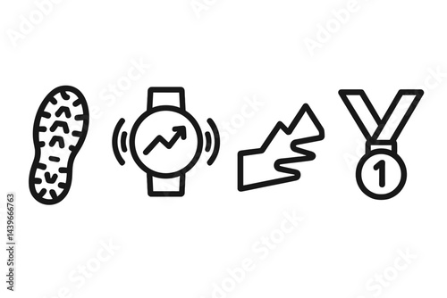 Icons representing racing emphasize equipment, statistics, track, and prizes