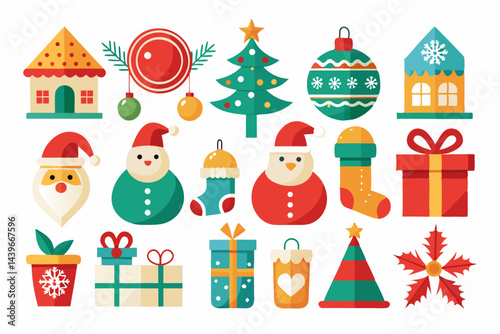 Christmas  Icon Set on White Background
