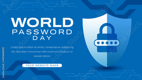 World password day horizontal banner template vector design. Awareness about the importance of strong cybersecurity measures.