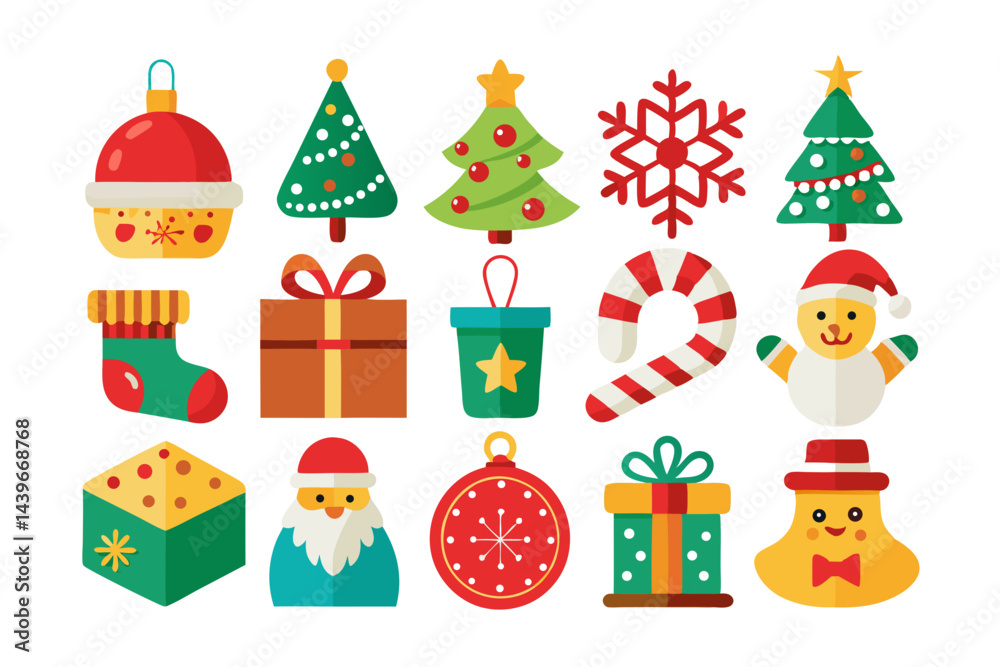 Christmas Icon Set on White Background Christmas Icon Set on White Background