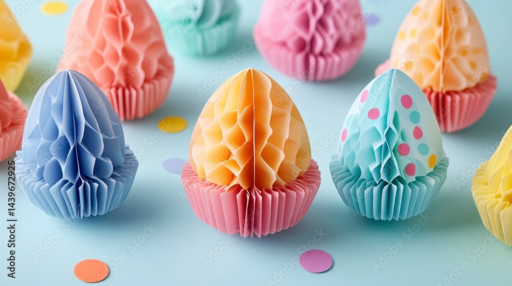 Colorful Paper Egg Decorations for Festive Spring Celebrations