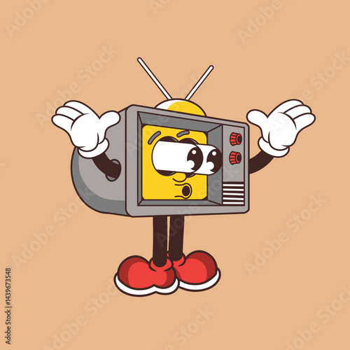 Retro character design from television amazed