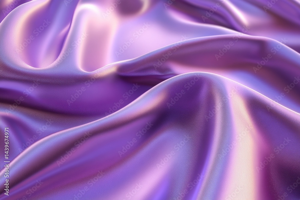 Fototapeta premium Intricate folds of iridescent purple silk fabric.