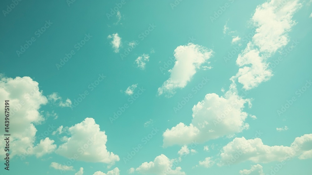 Peaceful Blue Sky with Soft White Clouds in Clear Daylight