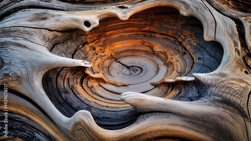 Weathered wood patterns in natural light reveal intricate textures