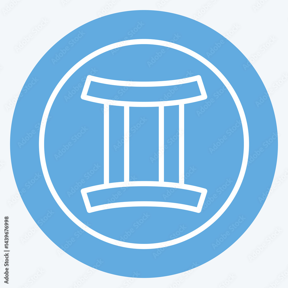 Icon Astrology Gemini. related to Astrology symbol. blue eyes style. design editable Icon Astrology Gemini. related to Astrology symbol. blue eyes style. design editable