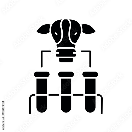 Cellular agriculture black flat icon.Vector isolated element