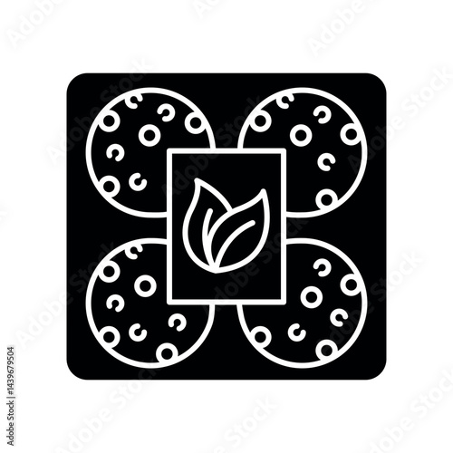 Meat analogue black flat icon.