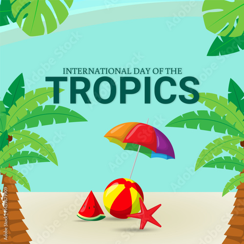 Vector illustration of International Day of the Tropics social media template