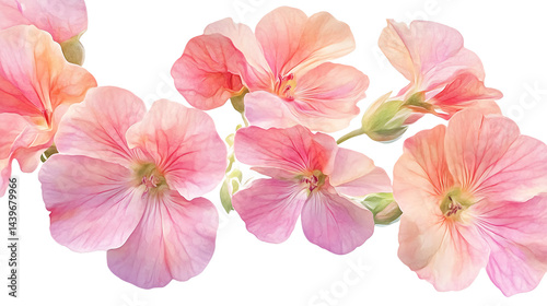 Wallpaper Mural Delicate pink flowers in full bloom. Torontodigital.ca