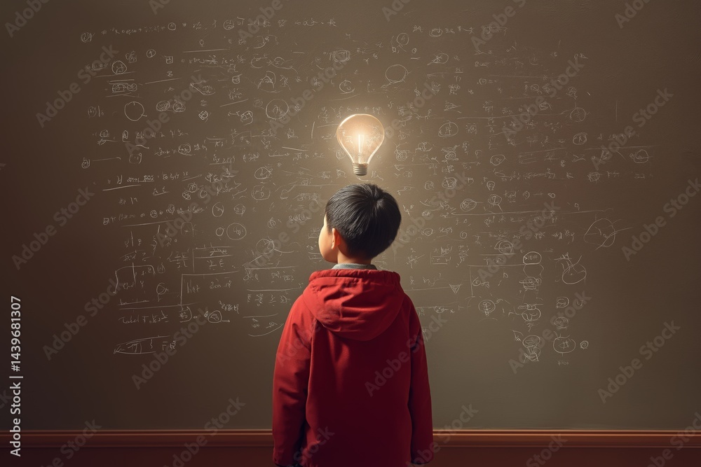 Student Pondering Formulas with Inspiration