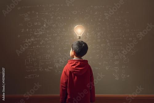 Obraz na płótnie Student Pondering Formulas with Inspiration w salonie