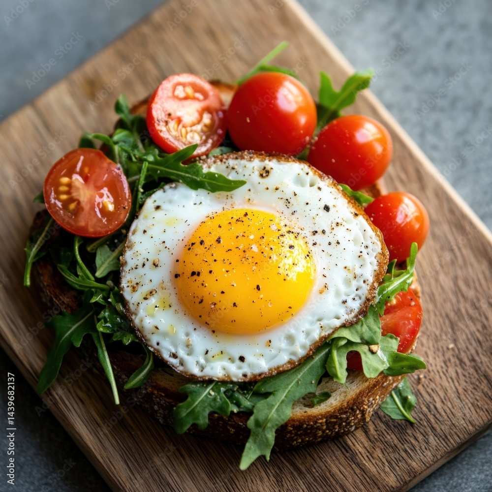 Egg and tomatoes on toast Egg and tomatoes on toast