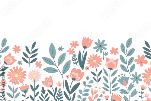 Delicate Floral Border Illustration

