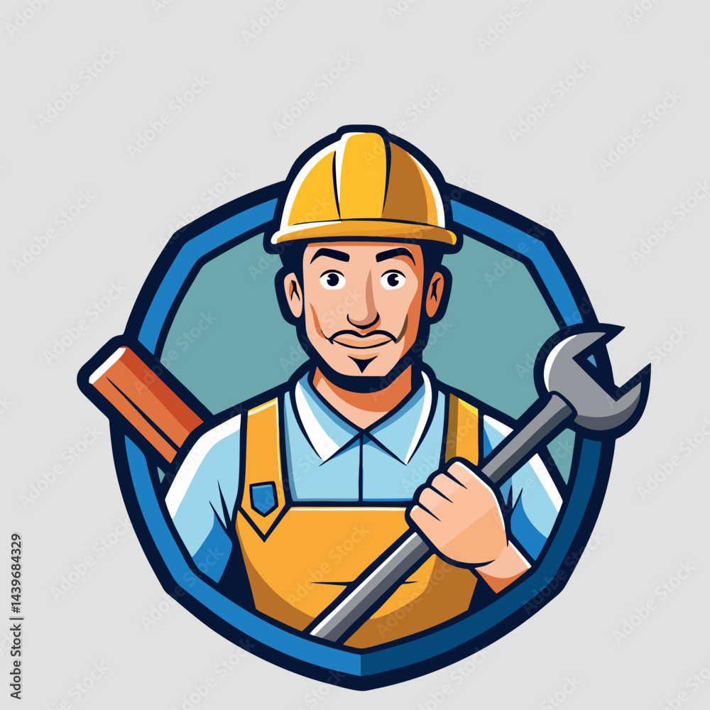 Fototapeta premium design logo vector icon illustration mascot art workers