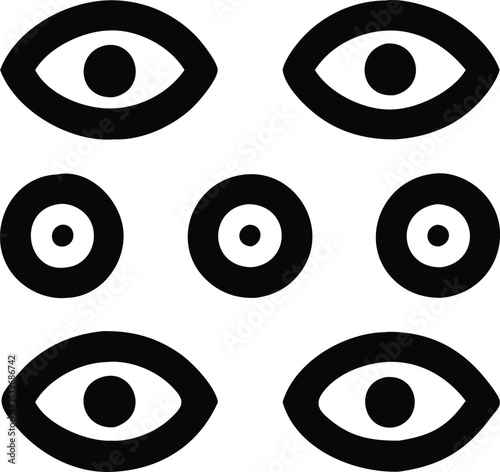 Intriguing Eyes: A stark display of simple yet compelling eye shapes, set against a clean backdrop, capturing a sense of observation and contemplation.