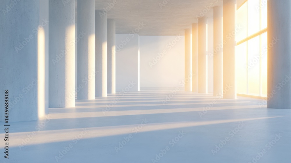 Obraz premium Empty room with concrete pillars