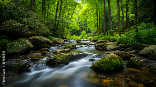 Serene Forest Stream: A Tranquil Nature Scene