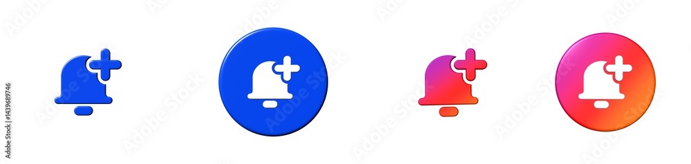 Obraz premium add bell interface essential 3D icon