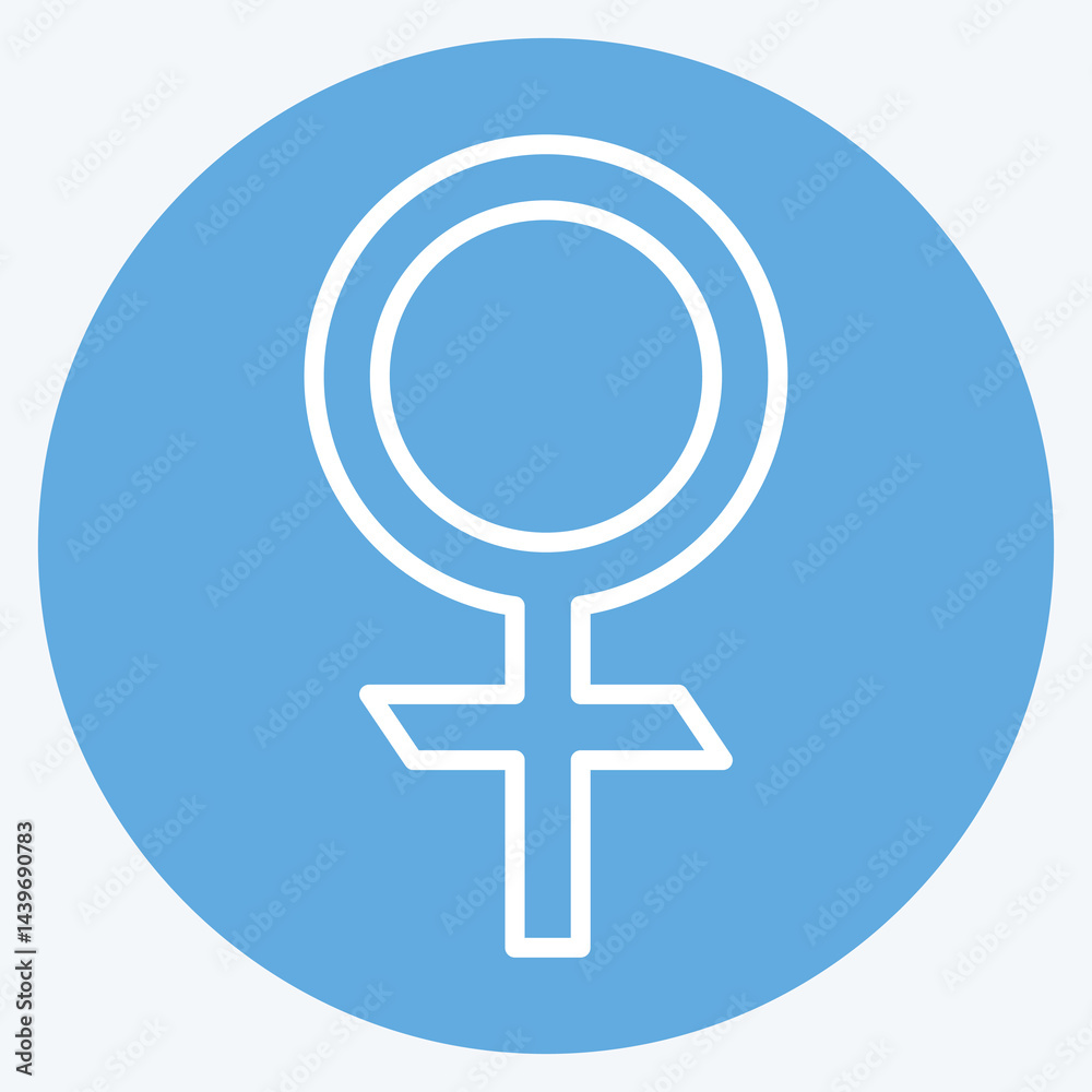 Icon Venus Astrology. related to Astrology symbol. blue eyes style. design editable Icon Venus Astrology. related to Astrology symbol. blue eyes style. design editable