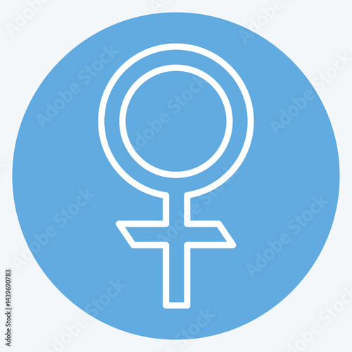 Icon Venus Astrology. related to Astrology symbol. blue eyes style. design editable