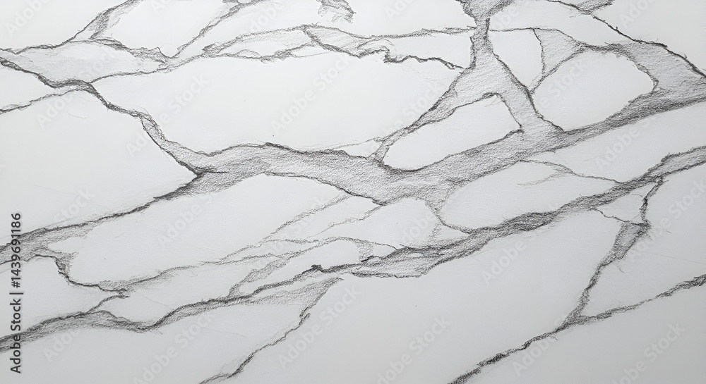 Detailed grayscale sketch of marble patterns.  Intricate veins and cracks