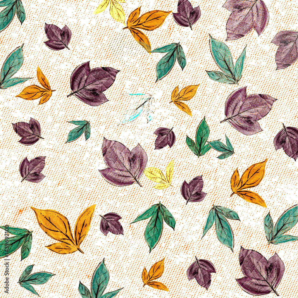 Fototapeta premium Beautiful Leaf character composition with various color and leaf. 