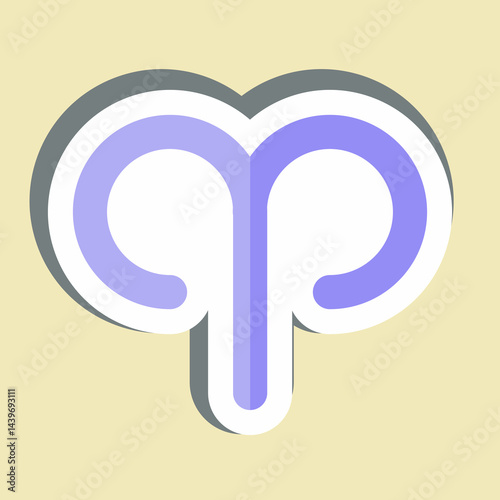 Sticker Aries. related to Astrology symbol. design editable