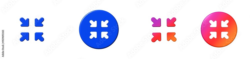 Fototapeta premium arrow interface essential 3D icon