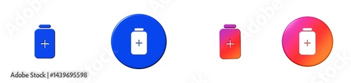 battery plus vertical phosphor 3D icon