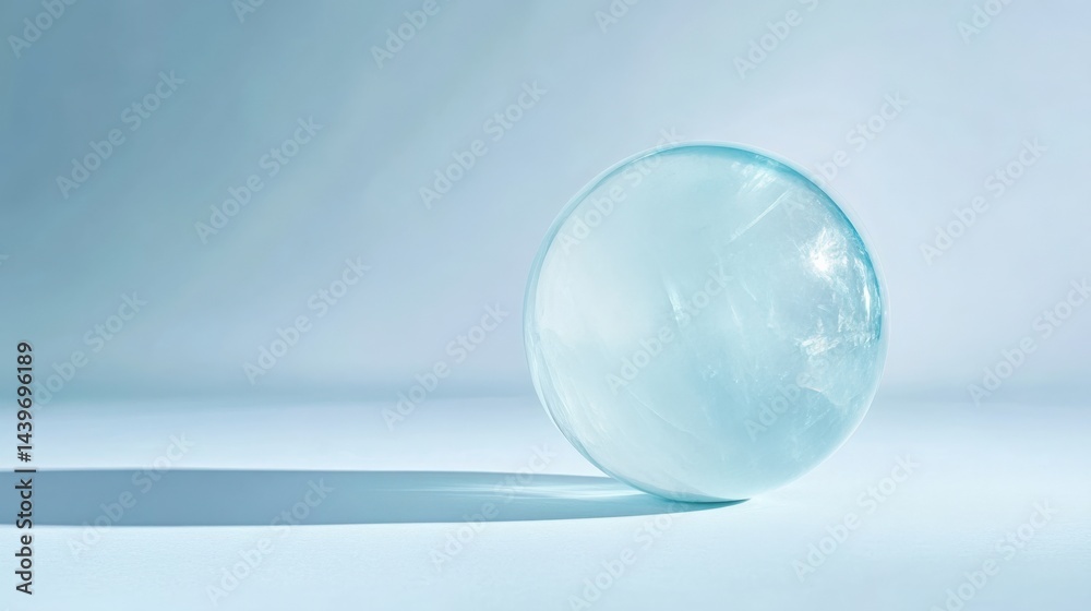 Crystal ball with shadow on blue Crystal ball with shadow on blue