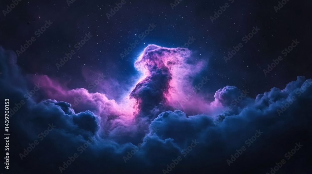 Pink nebula in outer space Pink nebula in outer space