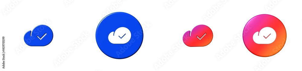 cloud check phosphor 3D icon cloud check phosphor 3D icon