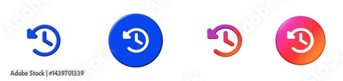 Fotografie clock counter clockwise phosphor 3D icon