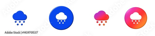 cloudy snowing social 3D icon